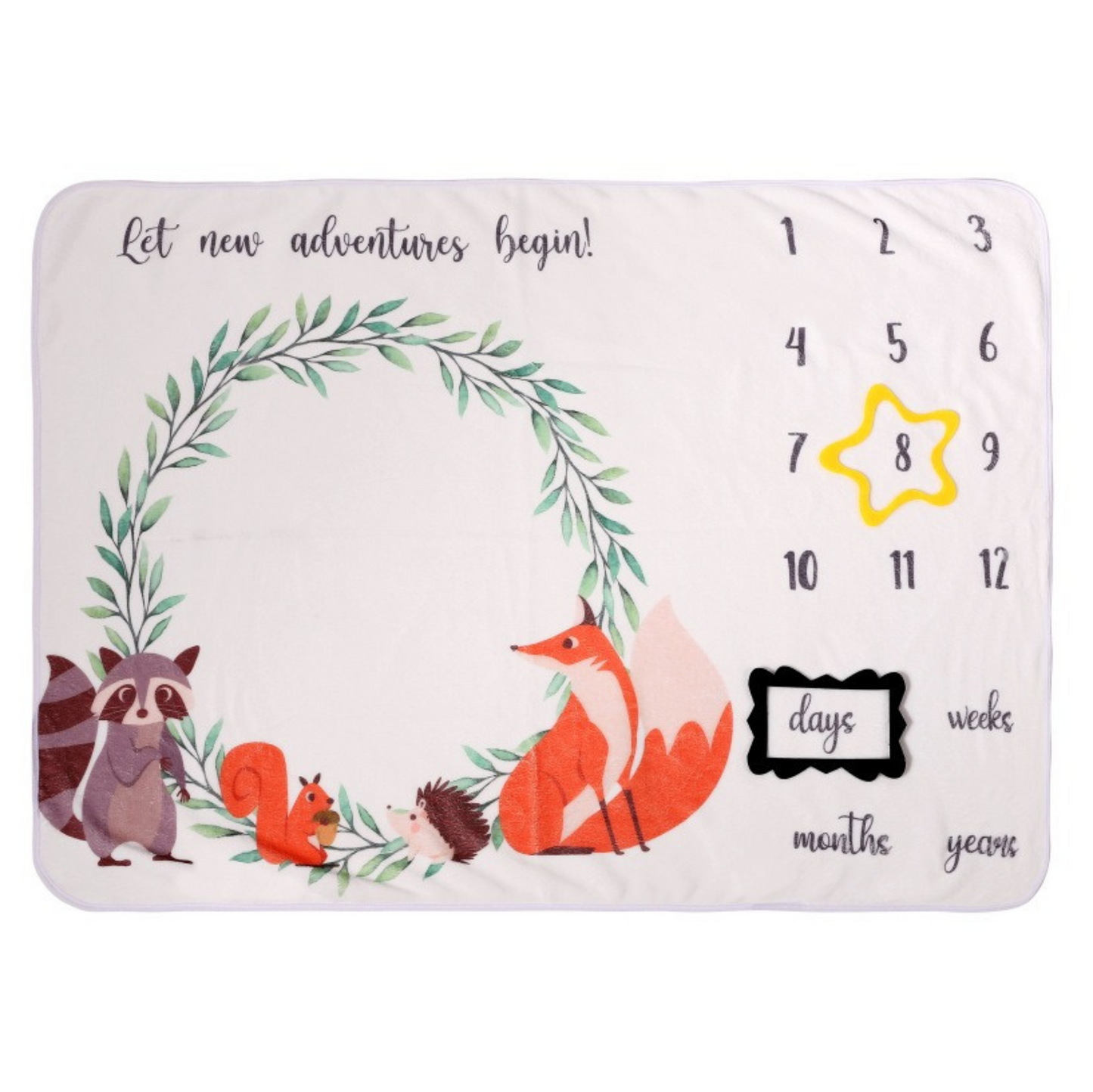 Manta de Conteo de Meses para niña/niño - Diseño de animales