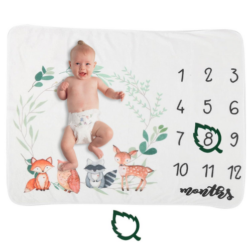 Manta de Conteo de Meses para niña/niño - Diseño de animales