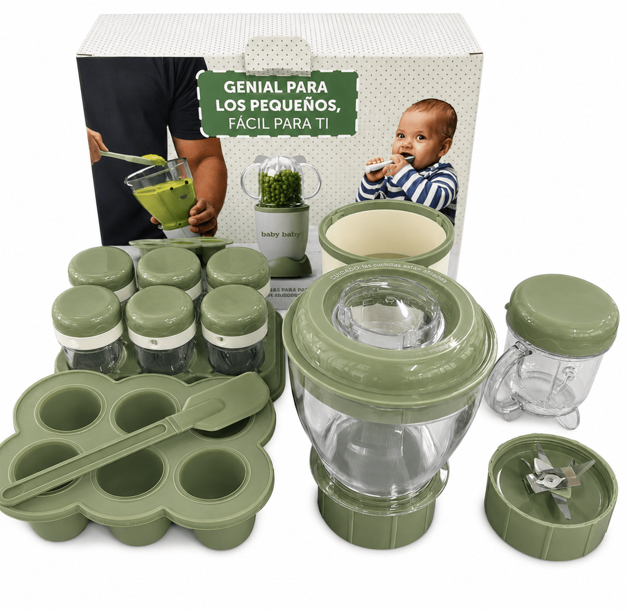 🥣 Procesador de Alimentos para Bebés Baby Bullet 👶💚 - Evango Bebes SV