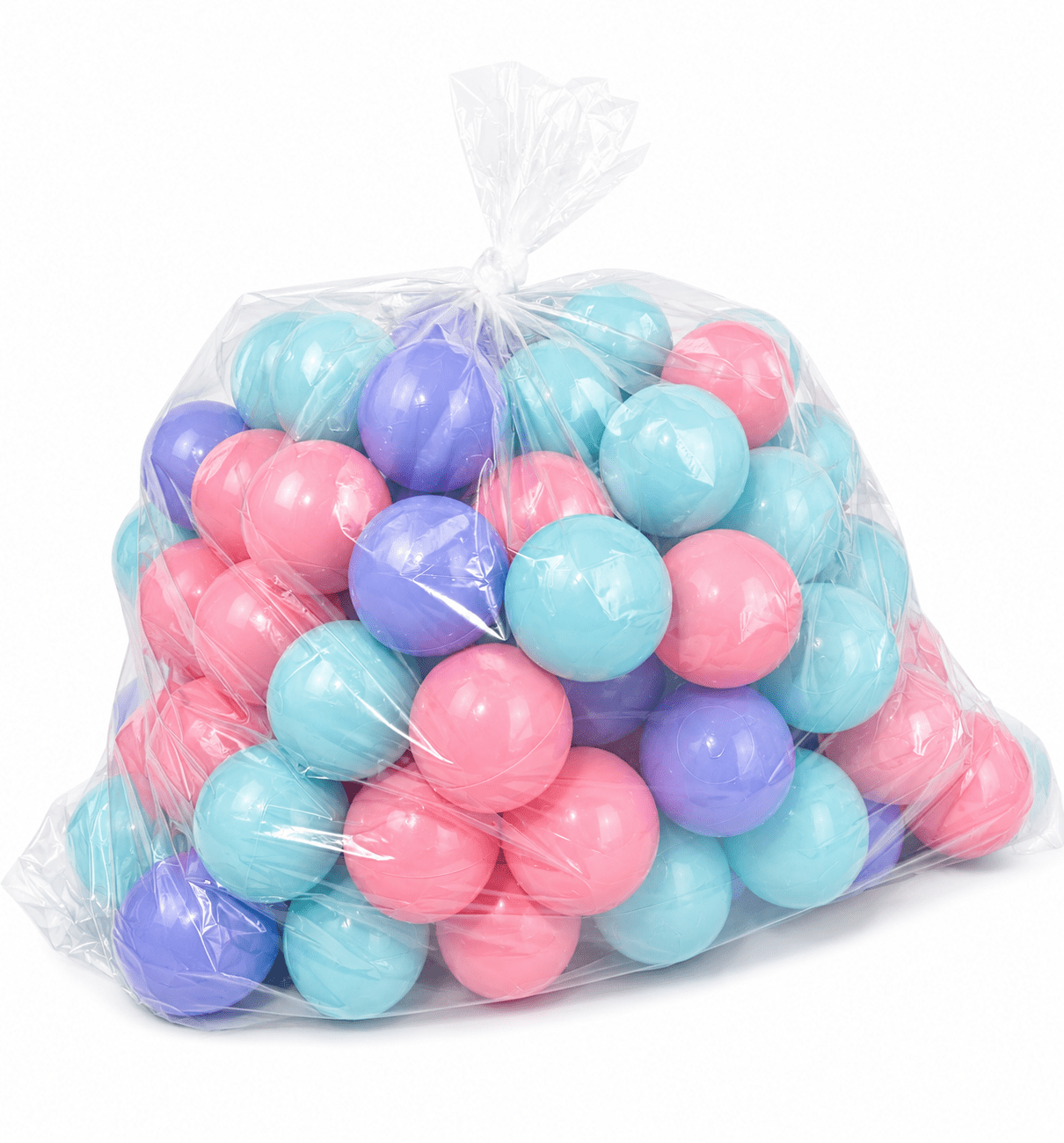100 Pelotas plásticas de 7cm colores pastel - Evango Bebes SV