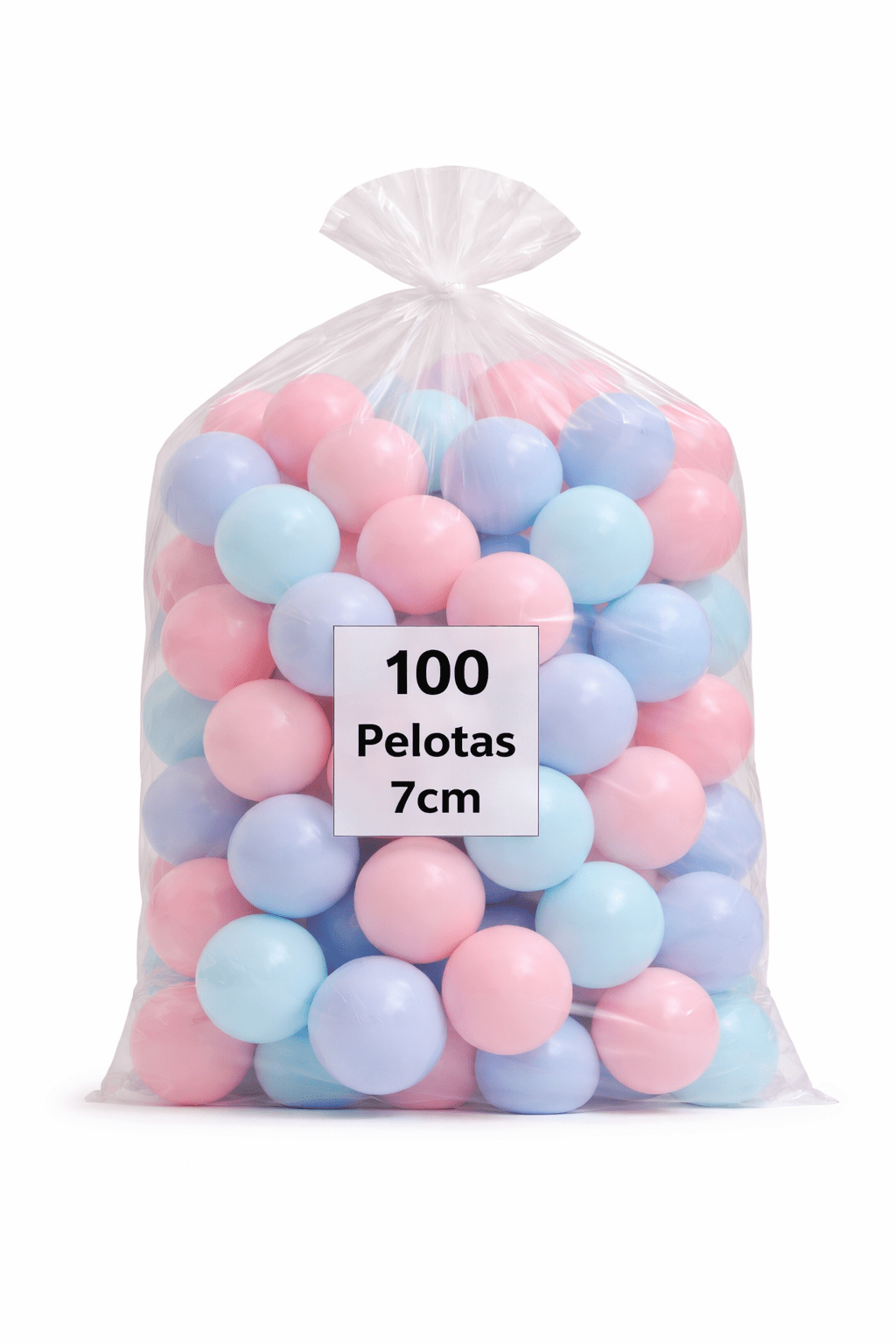 100 Pelotas plásticas de 7cm colores pastel - Evango Bebes SV