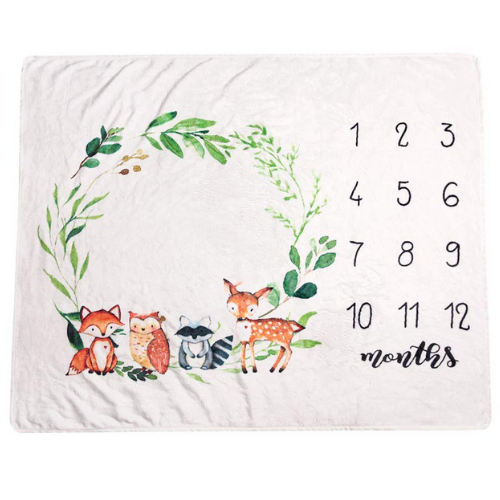 Manta de Conteo de Meses para niña/niño - Diseño de animales