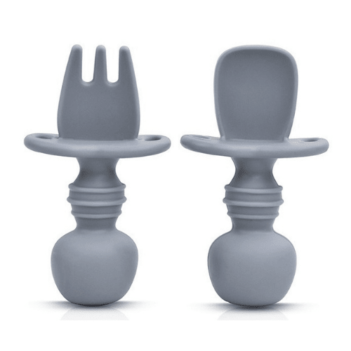 2 Pack - Set de Tenedor y Cuchara de Silicona Antiahogo - Evango Bebes SV