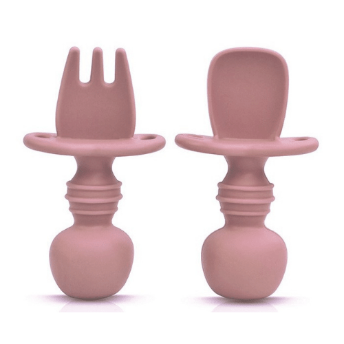 2 Pack - Set de Tenedor y Cuchara de Silicona Antiahogo - Evango Bebes SV