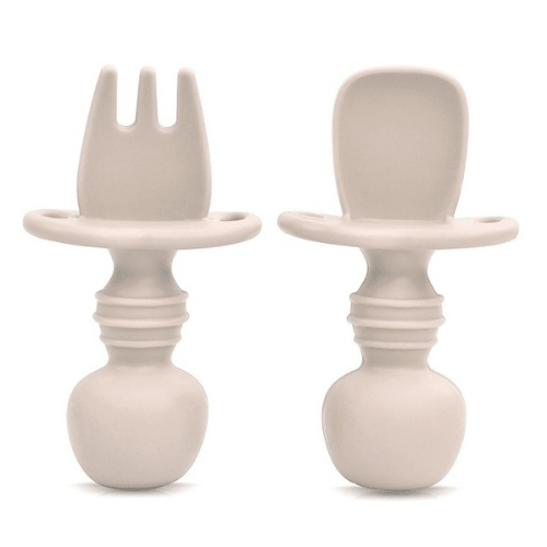 2 Pack - Set de Tenedor y Cuchara de Silicona Antiahogo - Evango Bebes SV
