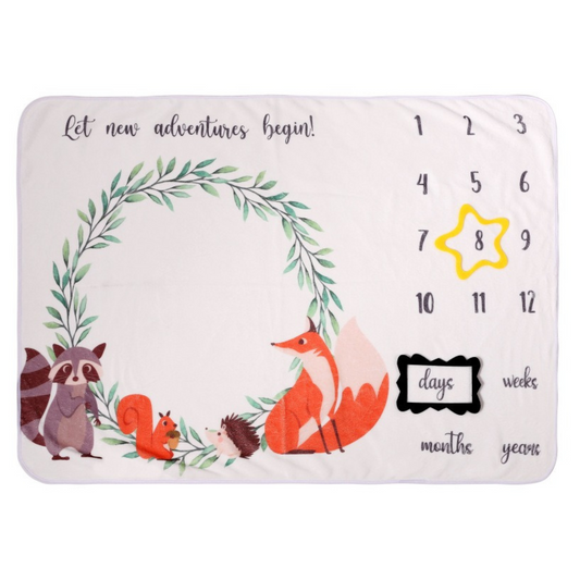 Manta de Conteo de Meses para niña/niño - Diseño de animales