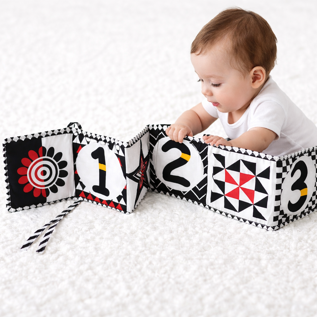 Libro Sensorial en Blanco y Negro para Bebé
