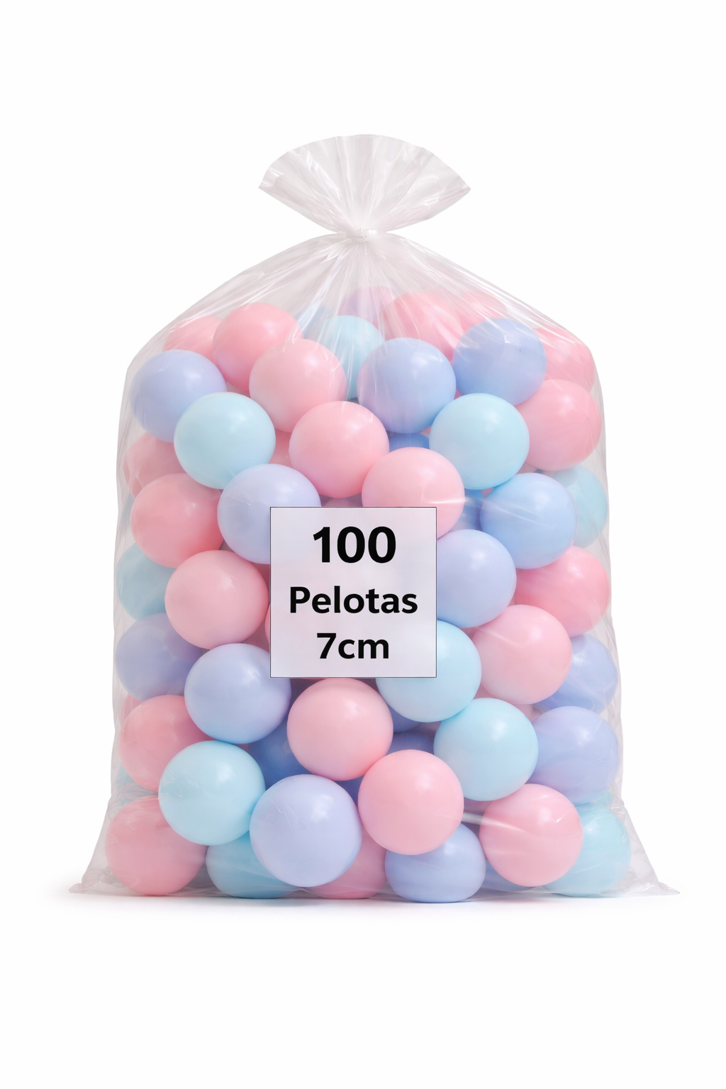 100 Pelotas plásticas de 7cm colores pastel