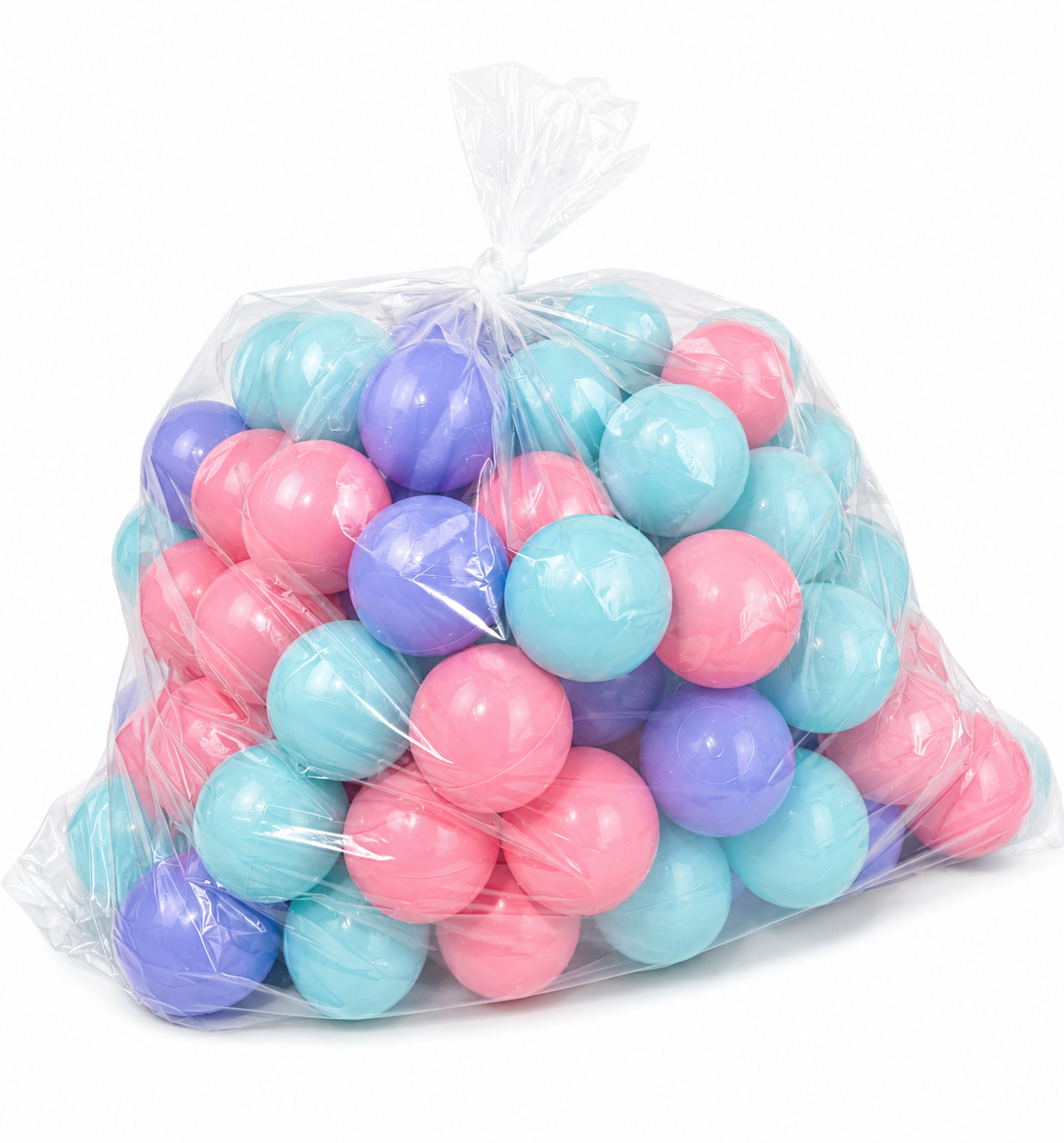 100 Pelotas plásticas de 7cm colores pastel