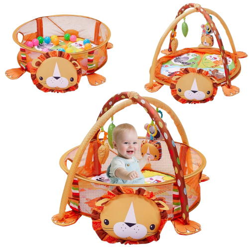 Gimnasio Interactivo para bebé con diseño de león - Evango Bebes SV