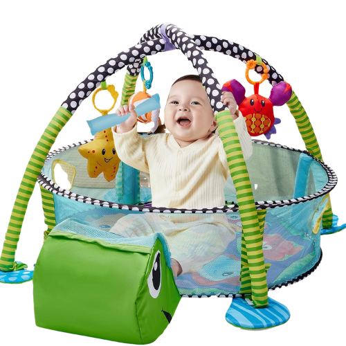Gimnasio Interactivo para bebé con diseño de tortuga - Evango Bebes SV