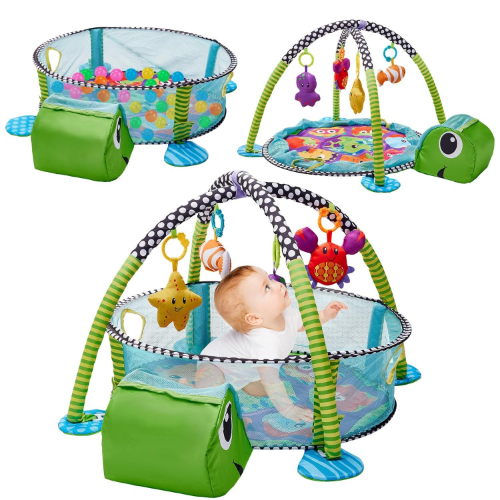 Gimnasio Interactivo para bebé con diseño de tortuga - Evango Bebes SV