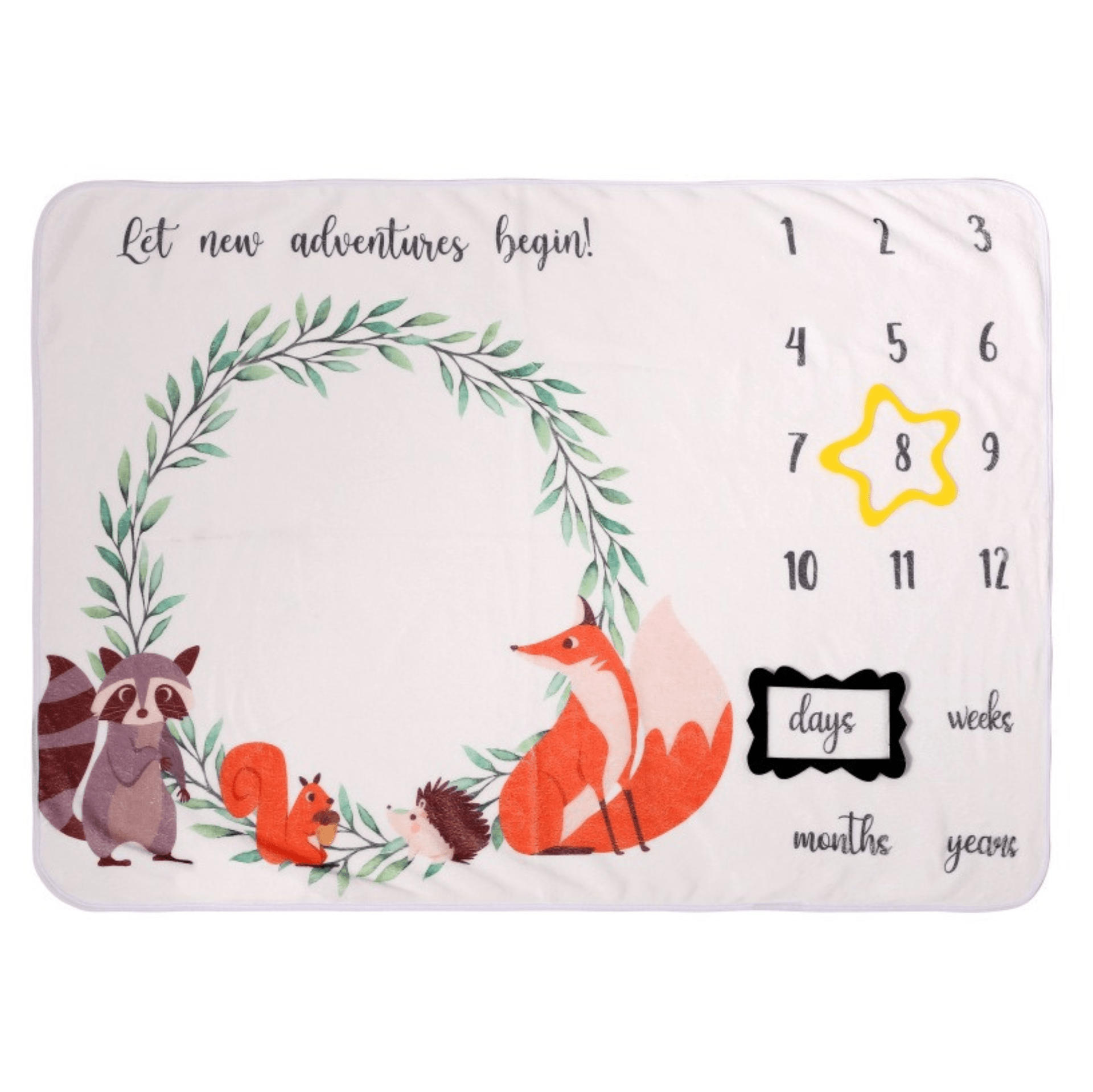 Manta de Conteo de Meses para niña/niño - Diseño de animales - Evango Bebes SV