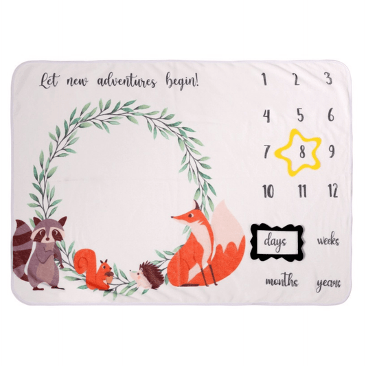 Manta de Conteo de Meses para niña/niño - Diseño de animales - Evango Bebes SV
