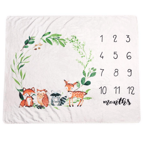 Manta de Conteo de Meses para niña/niño - Diseño de animales - Evango Bebes SV