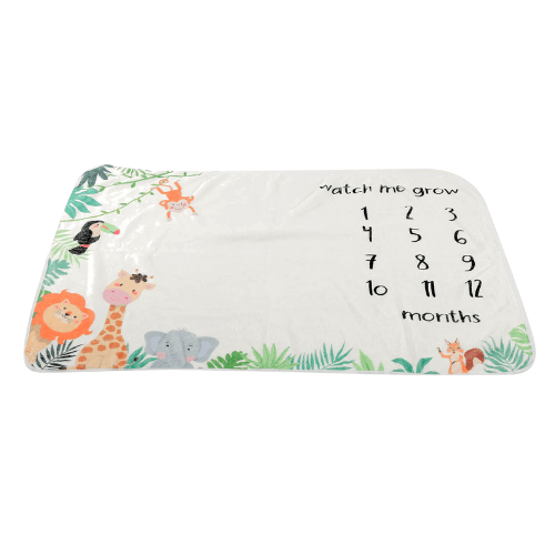 Manta de Conteo de Meses para niña/niño - Diseño de animales - Evango Bebes SV