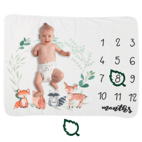 Manta de Conteo de Meses para niña/niño - Diseño de animales - Evango Bebes SV