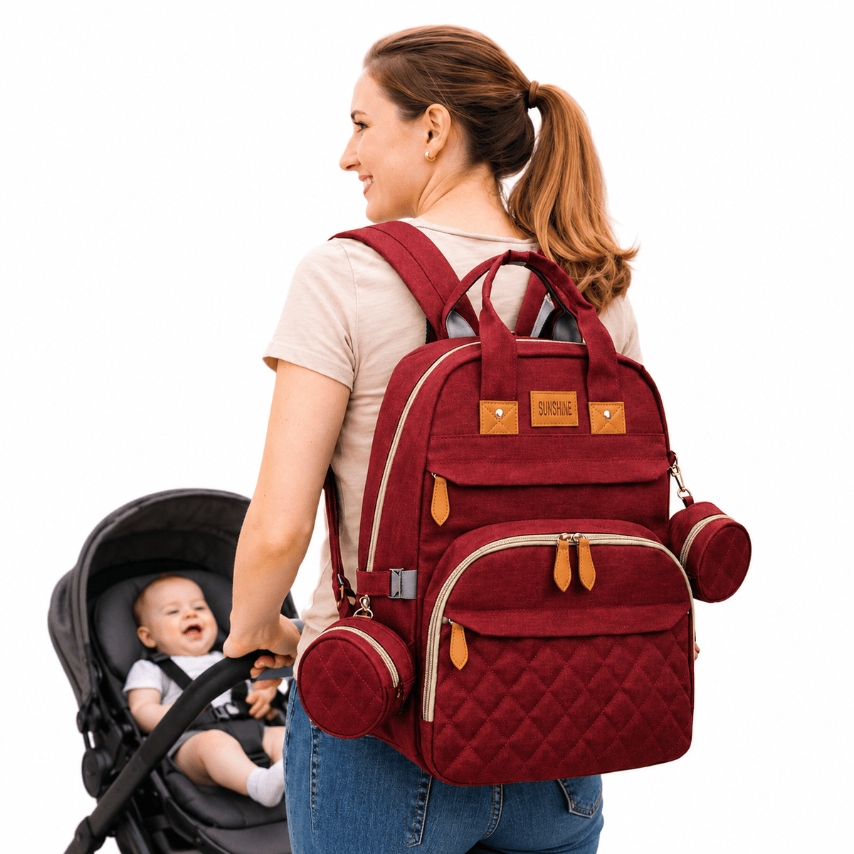 Pañalera con Cuna Portátil y USB - Evango Bebes SV